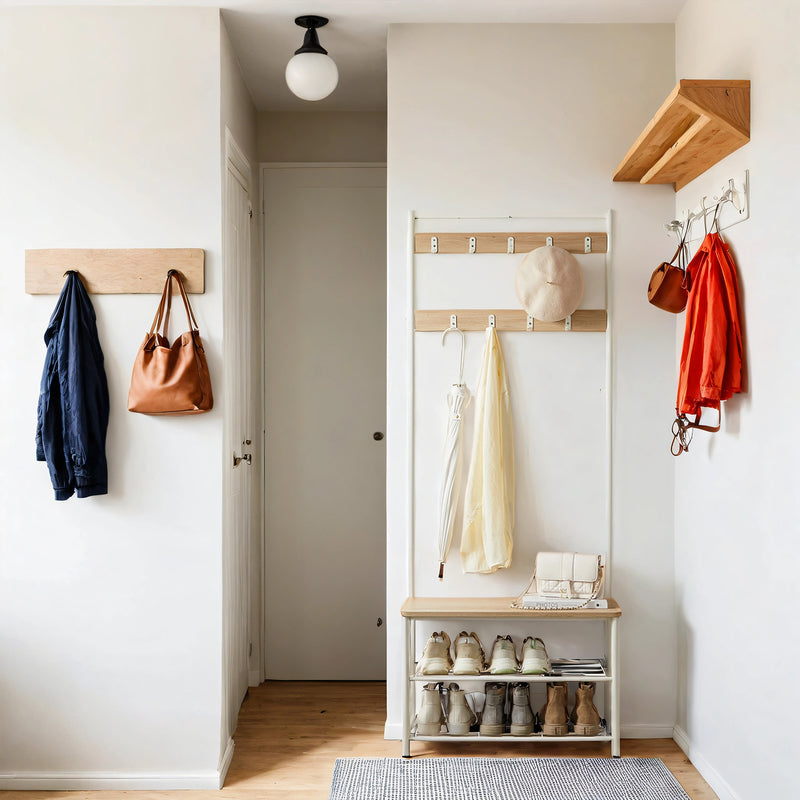 Coat Rack Hall Tree with Shoe Storage Bench and Hooks for Entryway 68.9 Inches by Vasagle