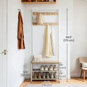 Coat Rack Hall Tree with Shoe Storage Bench and Hooks for Entryway 68.9 Inches by Vasagle
