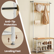 Coat Rack Hall Tree with Shoe Storage Bench and Hooks for Entryway 68.9 Inches by Vasagle