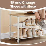 Coat Rack Hall Tree with Shoe Storage Bench and Hooks for Entryway 68.9 Inches by Vasagle