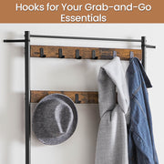 Hall Tree Coat Rack with Shoe Storage Bench and Hooks for Entryway 32x85x175cm by Vasagle