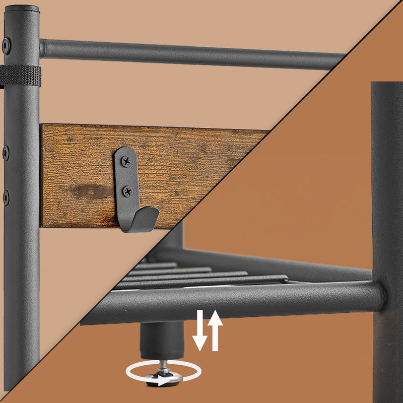 Hall Tree Coat Rack with Shoe Storage Bench and Hooks for Entryway 32x85x175cm by Vasagle