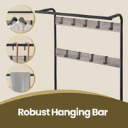 4 in 1 Coat Stand with Shoe Bench Clothes Rail and 9 Hooks for Hallway by Vasagle