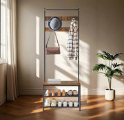 Entryway Hall Tree with Bench Coat Rack and Shoe Storage with 9 Hooks by Vasagle
