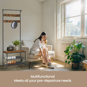 Entryway Hall Tree with Bench Coat Rack and Shoe Storage with 9 Hooks by Vasagle