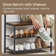 Entryway Hall Tree with Bench Coat Rack and Shoe Storage with 9 Hooks by Vasagle