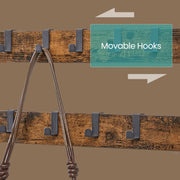 Entryway Hall Tree with Bench Coat Rack and Shoe Storage with 9 Hooks by Vasagle