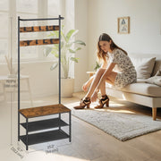 Entryway Hall Tree with Bench Coat Rack and Shoe Storage with 9 Hooks by Vasagle