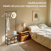 Hall Tree with Coat Rack Bench and Shoe Storage with 9 Hooks for Entryway by Vasagle