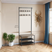 Hall Tree with Coat Rack Bench and Shoe Storage with 9 Hooks for Entryway by Vasagle