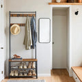 Coat Rack Hall Tree with Shoe Storage Bench and Hooks for Entryway 175 cm by Vasagle