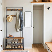 Coat Rack Hall Tree with Shoe Storage Bench and Hooks for Entryway 175 cm by Vasagle