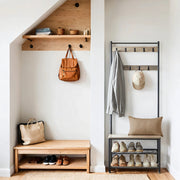 Hall Tree Coat Rack with Hooks and Shoe Storage Bench for Entryway 68.9 Inches Tall by Vasagle