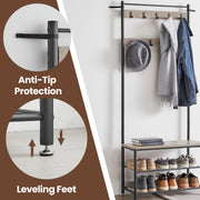 Hall Tree Coat Rack with Hooks and Shoe Storage Bench for Entryway 68.9 Inches Tall by Vasagle