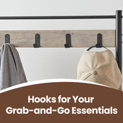 Hall Tree Coat Rack with Hooks and Shoe Storage Bench for Entryway 68.9 Inches Tall by Vasagle