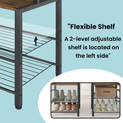 Hall Tree with Coat Rack Shoe Bench and 5 Storage Shelves for Entryway by Vasagle