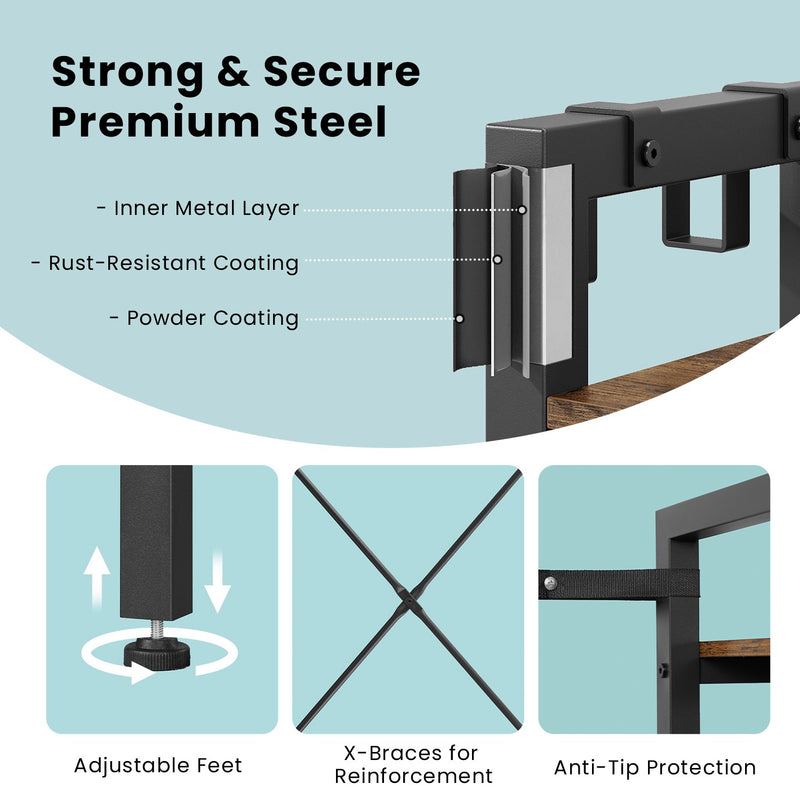 Hall Tree with Coat Rack Shoe Bench and 5 Storage Shelves for Entryway by Vasagle
