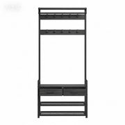 Vasagle Hall Tree with Coat Rack Shoe Bench 2 Drawers for Entryway Storage, Stone Grey VASAGLE