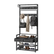 Vasagle Hall Tree with Coat Rack Shoe Bench 2 Drawers for Entryway Storage, Stone Grey VASAGLE