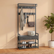 Vasagle Hall Tree with Coat Rack Shoe Bench 2 Drawers for Entryway Storage, Stone Grey VASAGLE