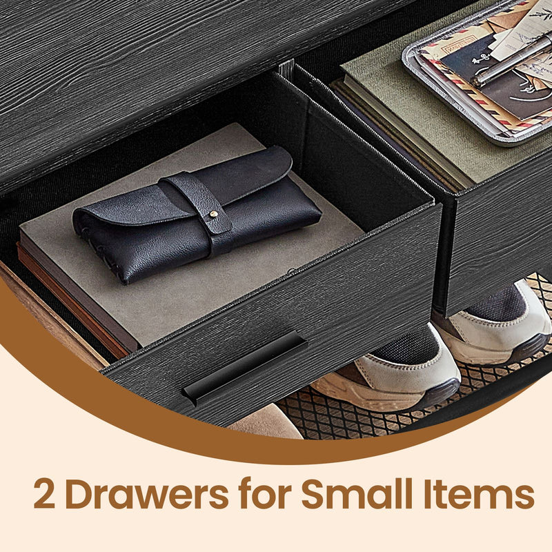 Vasagle Hall Tree with Coat Rack Shoe Bench 2 Drawers for Entryway Storage, Stone Grey VASAGLE