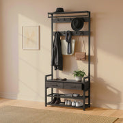 Vasagle Hall Tree with Coat Rack Shoe Bench 2 Drawers for Entryway Storage, Stone Grey VASAGLE