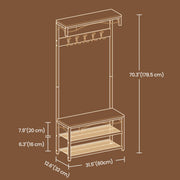 Coat Rack and Hallway Cabinet with Shoe Storage and Top Shelf for Entryway by Vasagle
