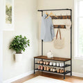 Entryway Hall Tree with Coat Rack Shoe Storage Bench and 9 Hooks by Vasagle