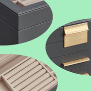 4 Tier Jewellery Box with Glass Lid and 3 Drawers for Organising Accessories by Songmics