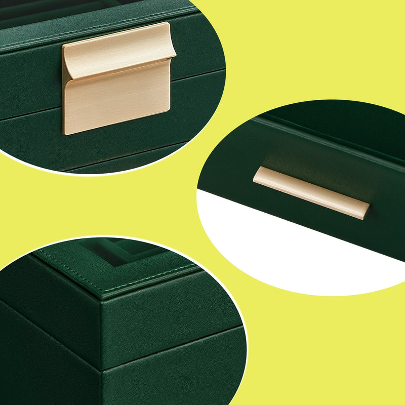 4 Tier Glass Lid Jewellery Box with 3 Drawers and Organiser Storage by Songmics