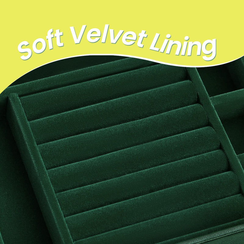 4 Tier Glass Lid Jewellery Box with 3 Drawers and Organiser Storage by Songmics