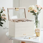 4 Tier Stackable Jewellery Organiser Trays for Drawers Space Saving Storage Box by Songmics
