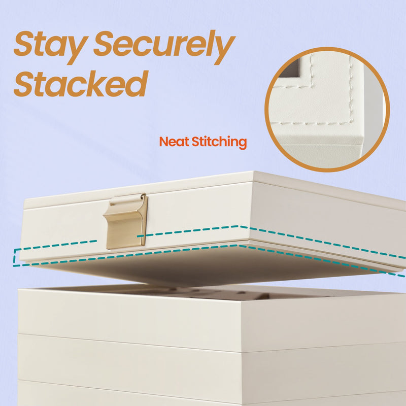 4 Tier Stackable Jewellery Organiser Trays for Drawers Space Saving Storage Box by Songmics