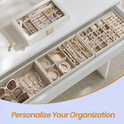 4 Tier Stackable Jewellery Organiser Trays for Drawers Space Saving Storage Box by Songmics