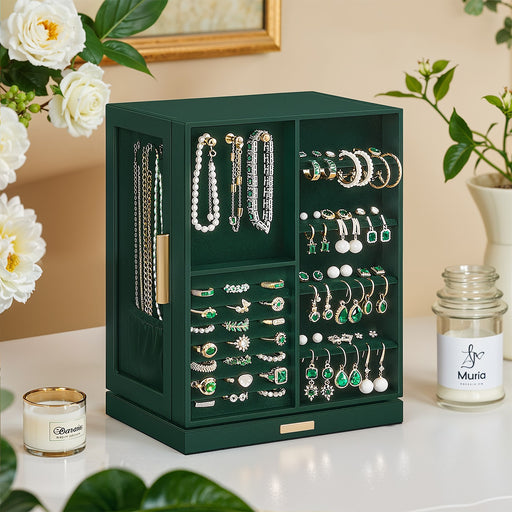 360 Degree Rotating Jewellery Box with 5 Drawers for Organised Storage by Songmics
