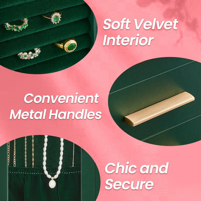 360 Degree Rotating Jewellery Box with 5 Drawers for Organised Storage by Songmics