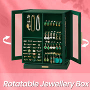 360 Degree Rotating Jewellery Box with 5 Drawers for Organised Storage by Songmics