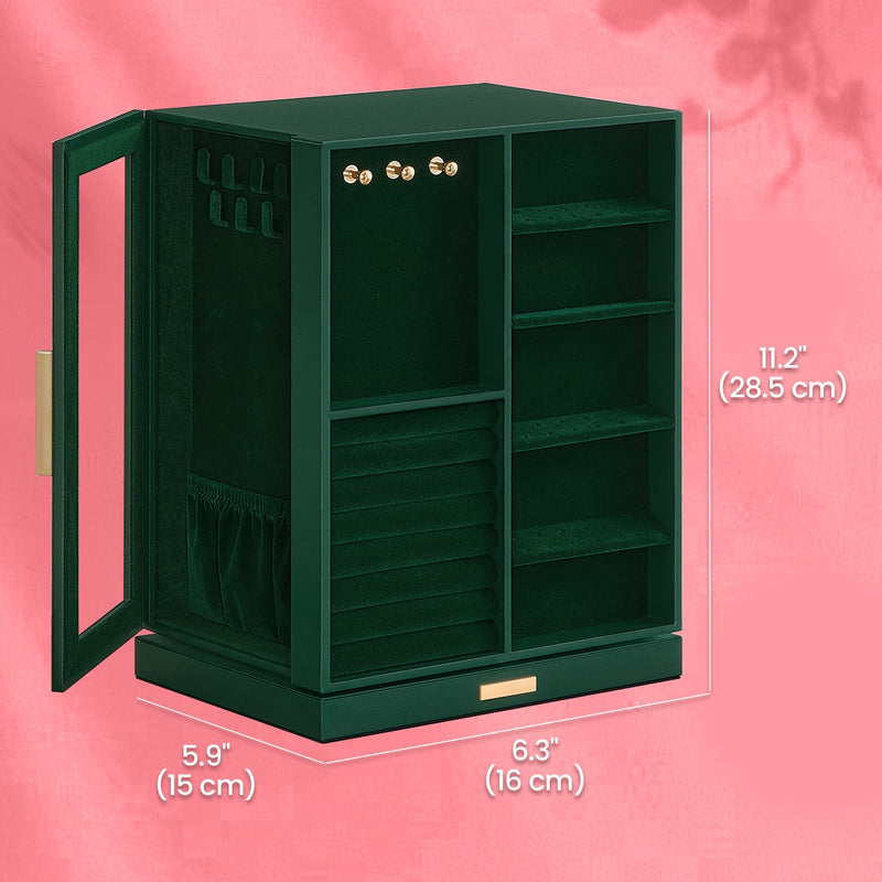 360 Degree Rotating Jewellery Box with 5 Drawers for Organised Storage by Songmics