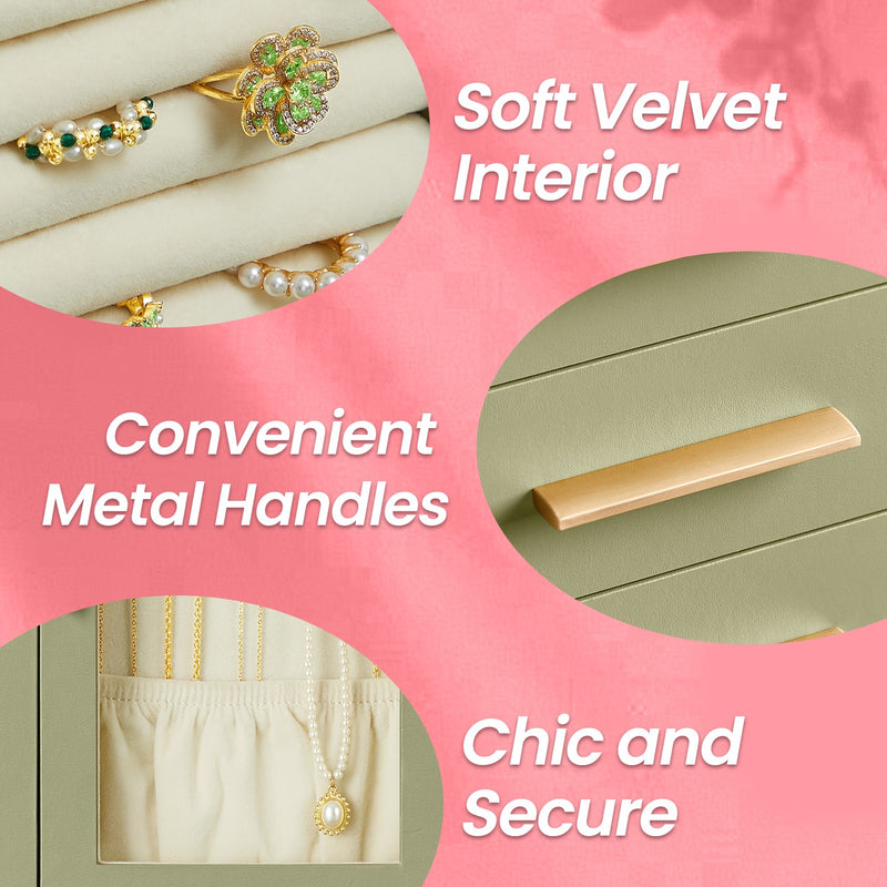 Rotating Jewellery Box with 5 Drawers Space Saving Organiser for Accessories by Songmics