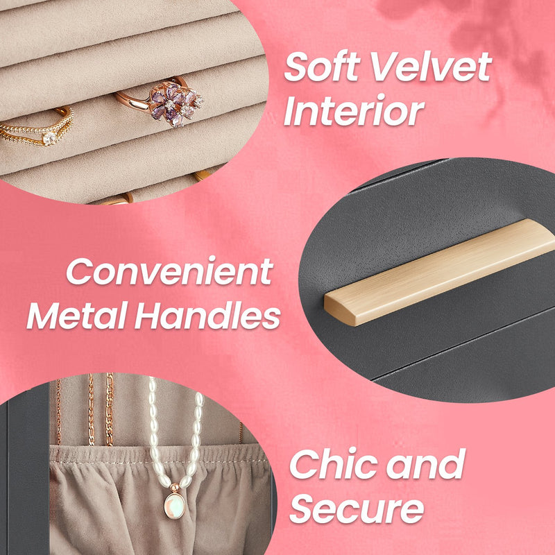 Jewellery Box 360 Degree Rotating with 5 Drawers for Organising Accessories by Songmics