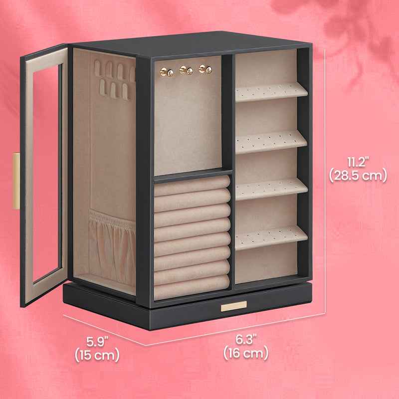 Jewellery Box 360 Degree Rotating with 5 Drawers for Organising Accessories by Songmics