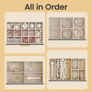6 Layer Jewellery Box with Glass Lid and 5 Drawers for Organising Accessories by Songmics