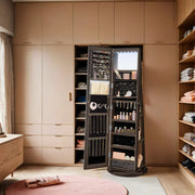 Lockable Swivel Jewellery Cabinet with Full Length Mirror and Organiser by Songmics