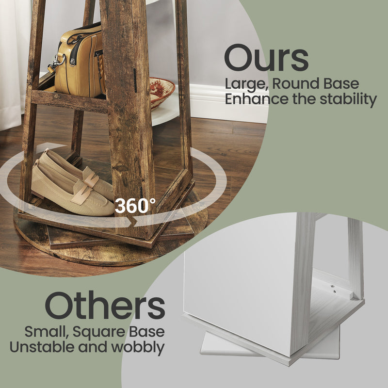 Freestanding Jewellery Cabinet with Full Length Mirror and 360 Degree Swivel by Songmics