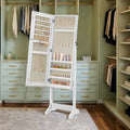 Standing Mirror Jewellery Cabinet with Lock and Storage Shelves by Songmics