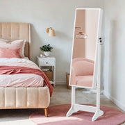Standing Mirror Jewellery Cabinet with Lock and Storage Shelves by Songmics