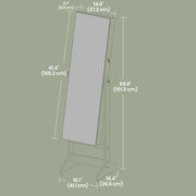Standing Mirror Jewellery Cabinet with Lock and Storage Shelves by Songmics