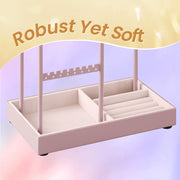 Velvet Lined Jewellery Organiser with Metal Frame Display Stand for Earrings and Bracelets by Songmics