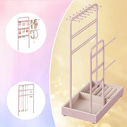 Velvet Lined Jewellery Organiser with Metal Frame Display Stand for Earrings and Bracelets by Songmics