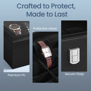 10 Slot Watch Box Organiser with Glass Lid and Removable Cushions for Men by Songmics